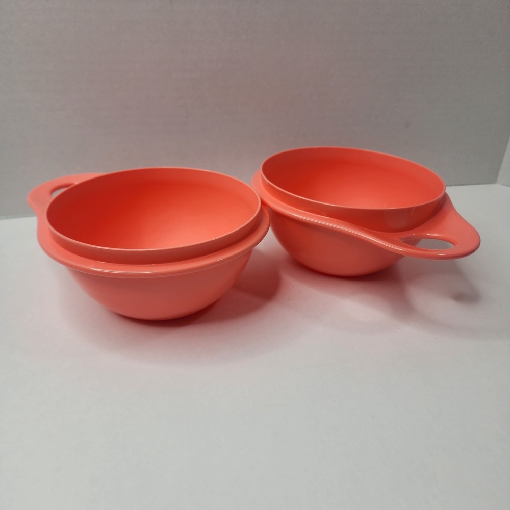 2 Tupperware Thatsa Bowls Extra Mini 2 1/2 Cups New 6809B-3 Coral Pink New